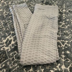 Silver Gray “TikTok” Waffle Leggings